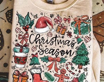 Coquette Christmas Png, original designer, Preppy Christmas Tree png, Sublimation PNG, Distressed Christmas Shirt PNG, Girly, Brushstroke