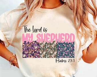 The Lord is My Shepherd Png, Christian Easter Png, Easter Png, Easter Patchwork Png, Retro Easter Bunny Png, Happy Easter Png, Bible Verse