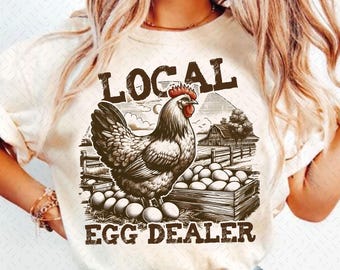 Retro lokale eierhandelaar png, grappig kippenshirt png, grappig Pasen png, trendy kippenliefhebber png, kip png, boerderijkip png