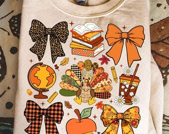 Teacher Thanksgiving Png, Thanksgiving Png, Thankful Teacher Png, Teacher Turkey Png, Teacher Design Png, Teacher Fall Autumn Png
