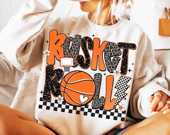 Néon preppy néon le jour du match de basket-ball png, go Team png, basket-ball le jour du match png sublimation, basket-ball rétro scintillant png