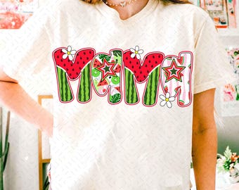 Adrette Mama Wassermelone Png, süße Wassermelone Blumenmama Png, Alltag Png, benutzerdefinierte Preppy Mama, Wassermelone Png Sublimation, Girly Sommer Png