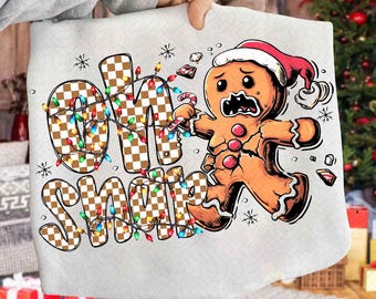 Oh Snap Png, Christmas Gingerbread png, Merry Christmas Png, Funny Gingerbread Png, Bright Color Christmas Png, Coquette Bow, Digital File