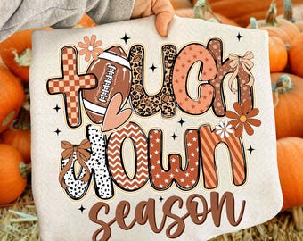 Touchdown Season Png, Fall Football Png, Football Game Day Png, Football Mama Png, Checkered Football Bow Png, Sport Png, Tis The Season Png