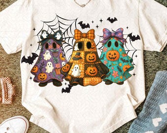 Patchwork Ghost Coquette PNG, Ghost Rutigt Patchwork PNG, Spöklik Säsong PNG, Halloweenskjorta PNG, Spöklik PNG, Höst PNG, Höstsublimering