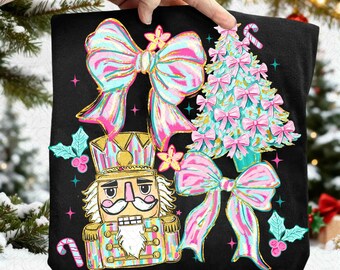 Brushstroke Pink Nutcracker png, Pink santa coquette png, christmas tree cakes coquette, Christmas Png, Y'all are Nuts Png, Nutcracker Png