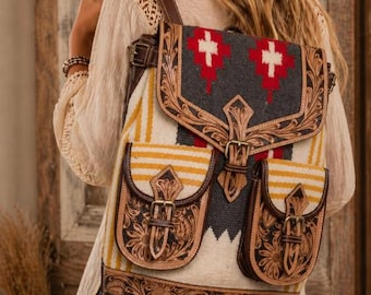 Saddle Blanket & Tooled Leather Backpack
