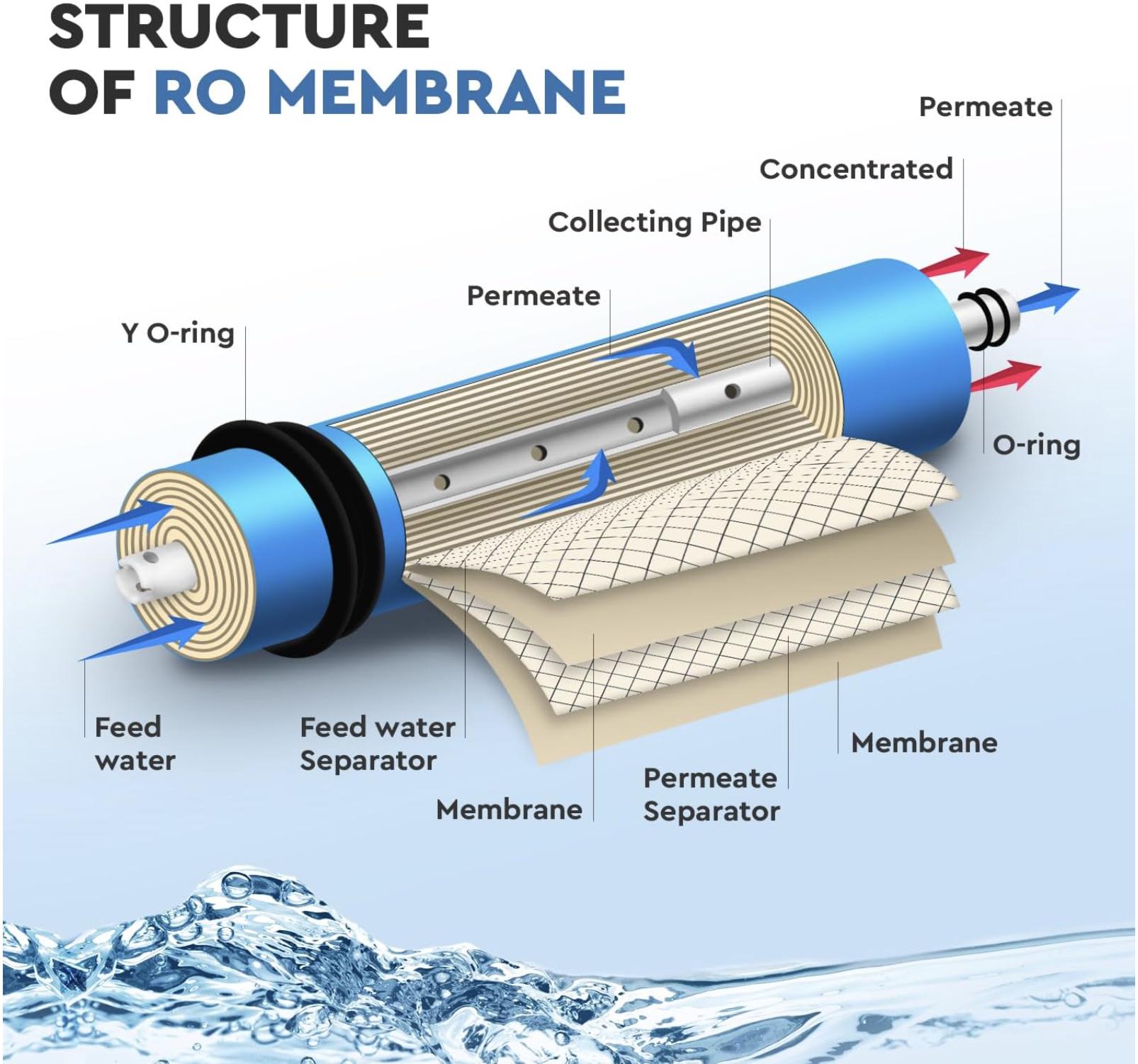 Universal 75GPD NSF Membrane for Water Filtration Systems, Ecosoft - Etsy