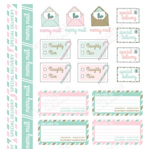 ¡PEGATINAS Imprimibles de Navidad Feliz Correo! - Descarga instantánea de archivos digitales: regalos, etiquetas, cartas, sobres, tarjetas, cajas, saludos