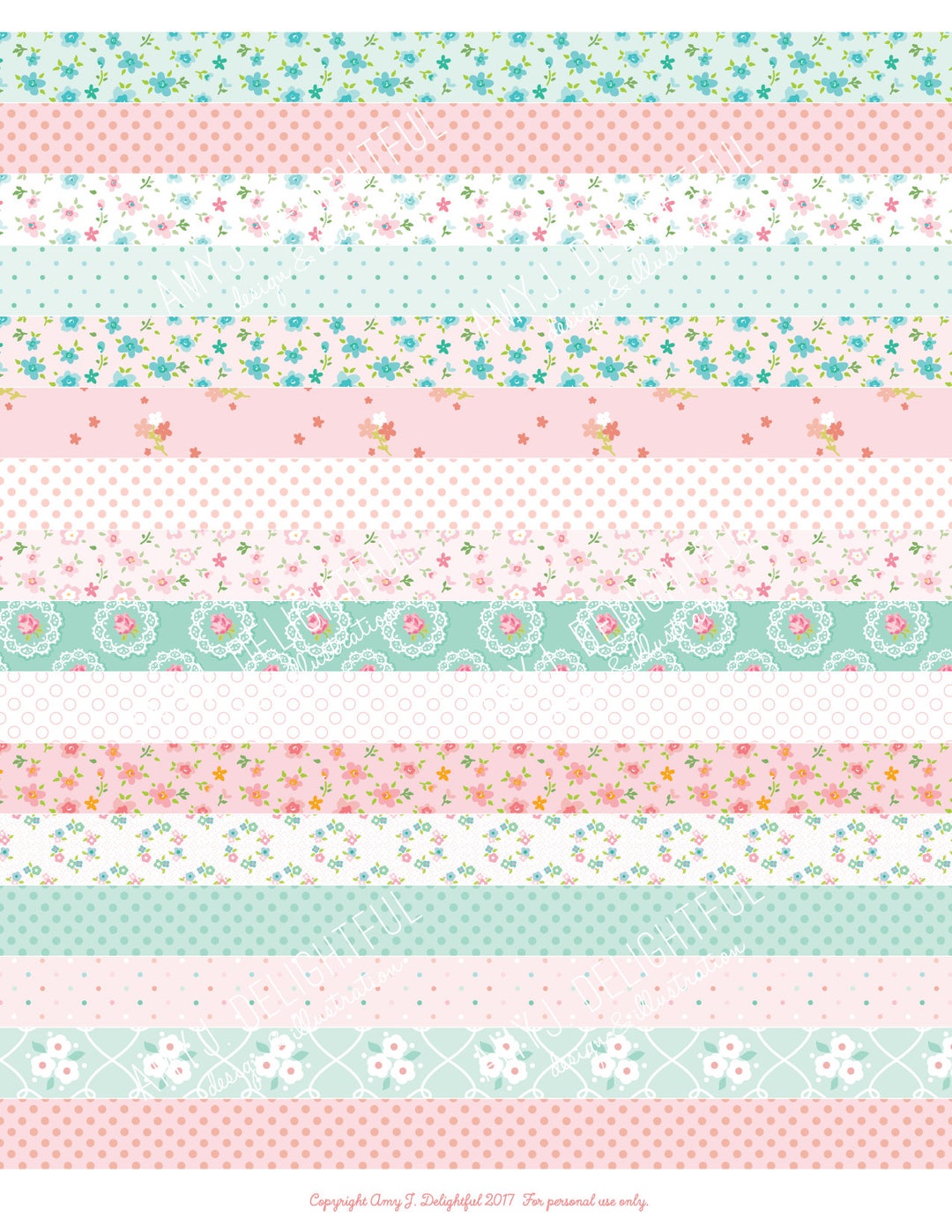 Printable WASHI TAPE Stickers!-digital File Instant Download- Polka ...