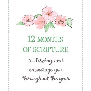 12 months of Encouraging Scripture Cards - Digital File Instant Download- Set 3