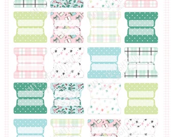 SMALL SIZE Printable Christmas Gifts Planner File TABS - Digital File Instant Download- plaid, pastels, polka dots, presents, pastel