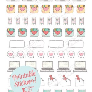 SOCIAL MEDIA Printable STICKERS - Digital File Instant Download- Iphone ...