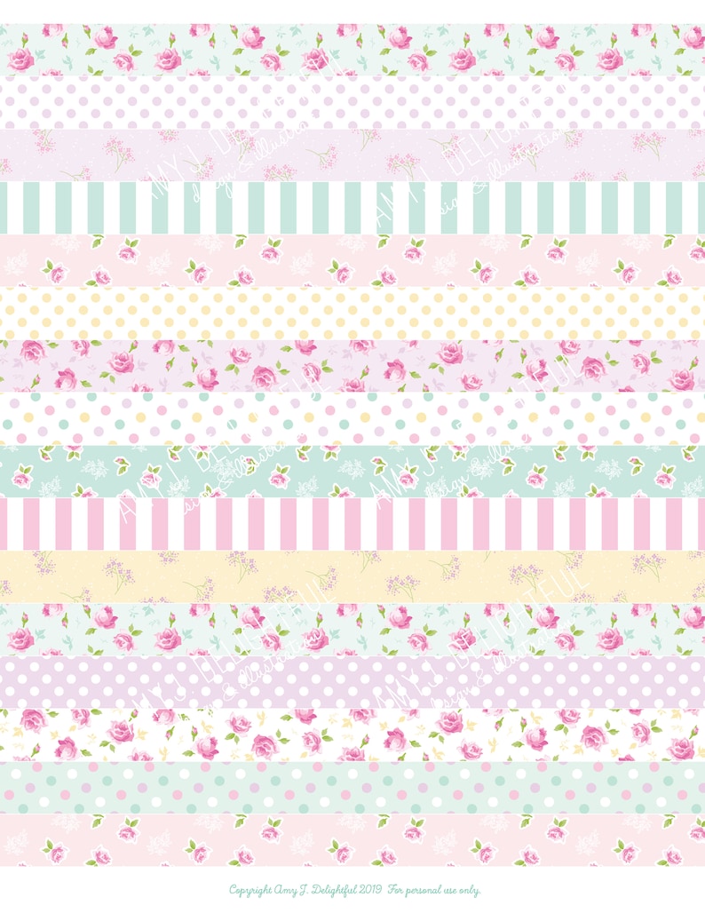 Printable FLOWER MARKET Washi Tape Stickers!-digital File Instant ...