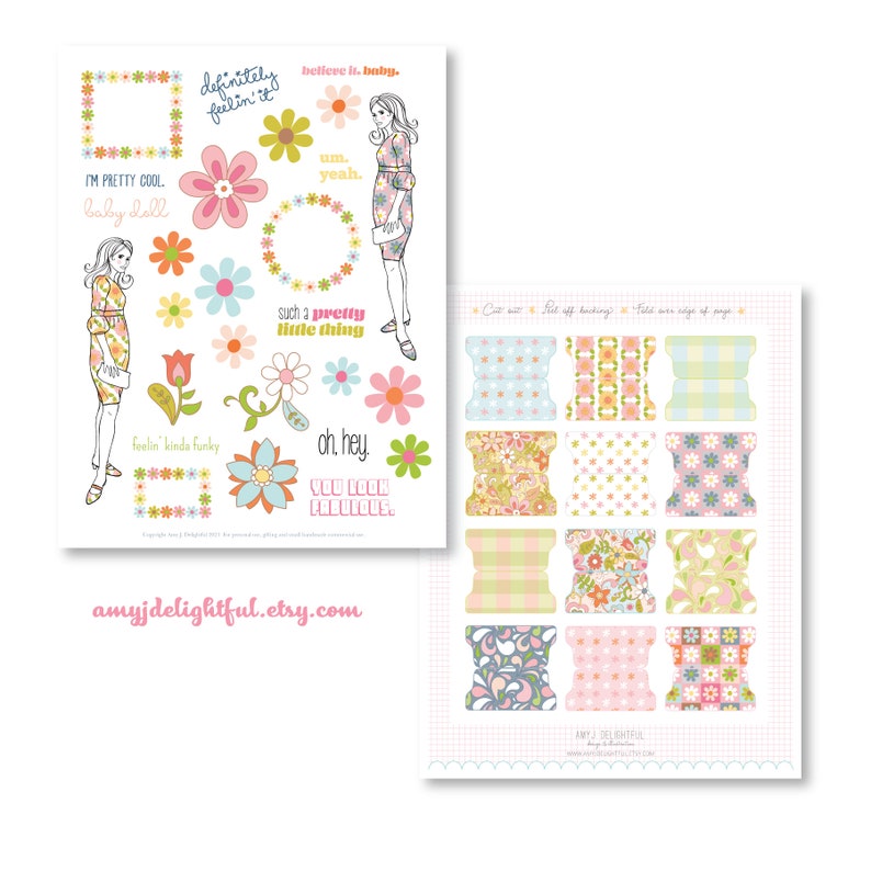 Printable Mod Daisy Creative Kit!-digital File Instant Download- Die ...