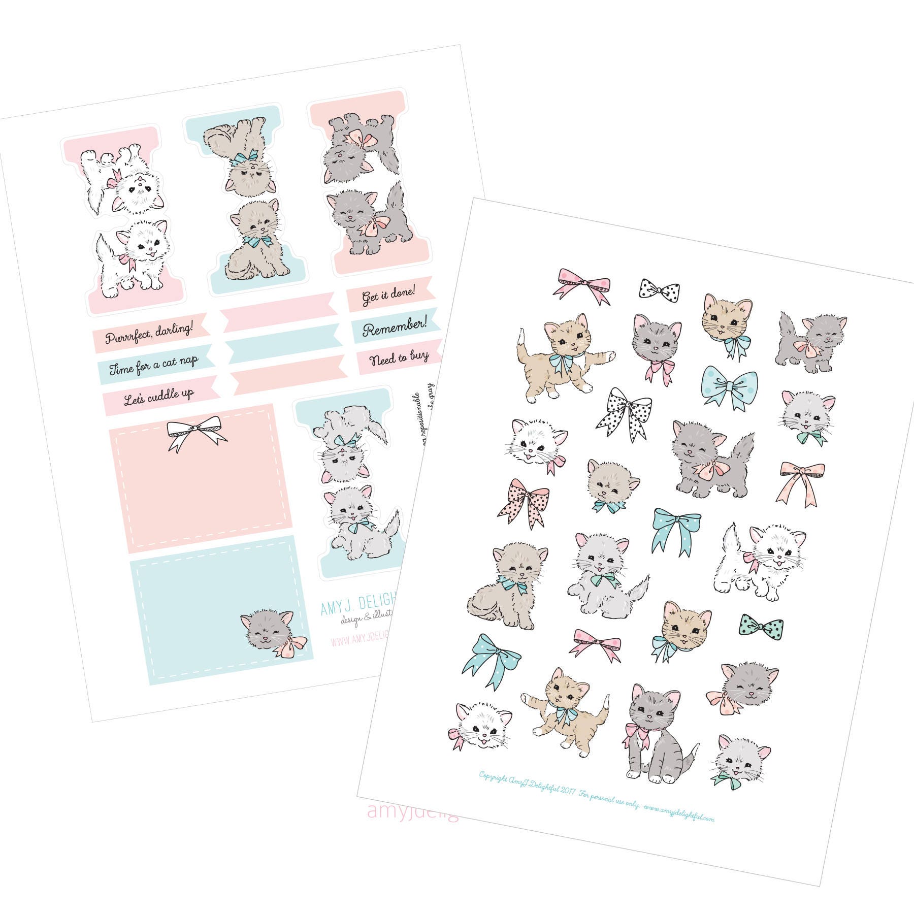 Printable KITTY CATS Project Kit!-digital File Instant Download- Die ...
