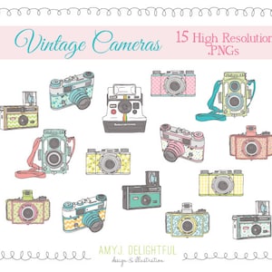 Vintage Cameras CLIP ART SET for personal and commercial use