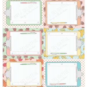 Druckbare Herbst Zwischenablage Journal Karten/Einsätze -Digitale Datei Sofort Download- Planer Einsätze, Pocket Notes, Project Life, Thanksgiving