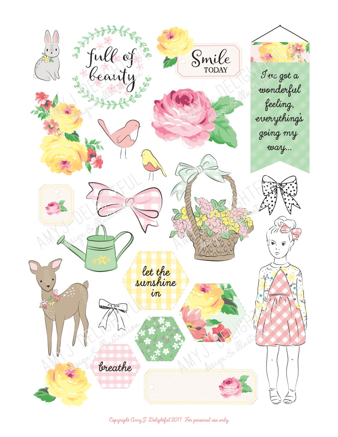 Printable SPRING PLANNER Die Cuts! - Digital File Instant Download ...