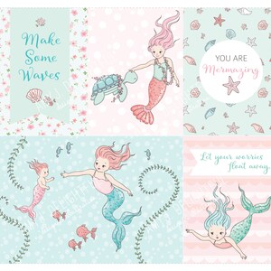 Meerjungfrauen Journal Karten/Inserts-Digital File Instant Download-Planer Inserts, Traveler Journal, Project Life, Notizkarte, Ocean life, Sea