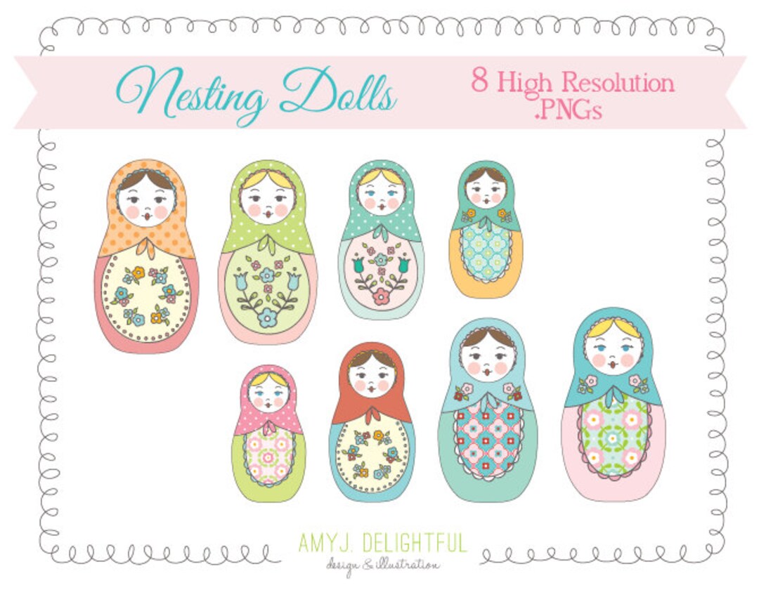 Nesting Dolls CLIP ART SET for Personal and Commercial Use Etsy