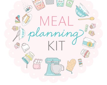 Meal Planning Kit - Digital File Instant Download- menu planning, recipe cards, with scripture
