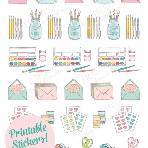 Printable PLANNER LOVE Stickers Digital File Instant - Etsy