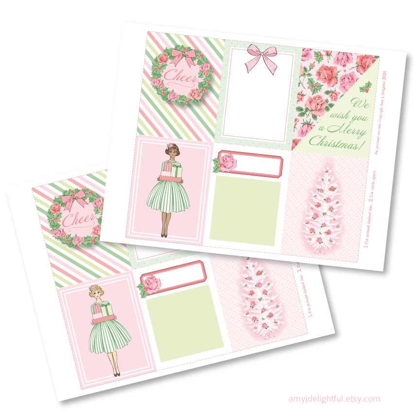 Free Printable Christmas Roses Printable Christmas Roses Creative Kit!-digital-file Instant Download ...
