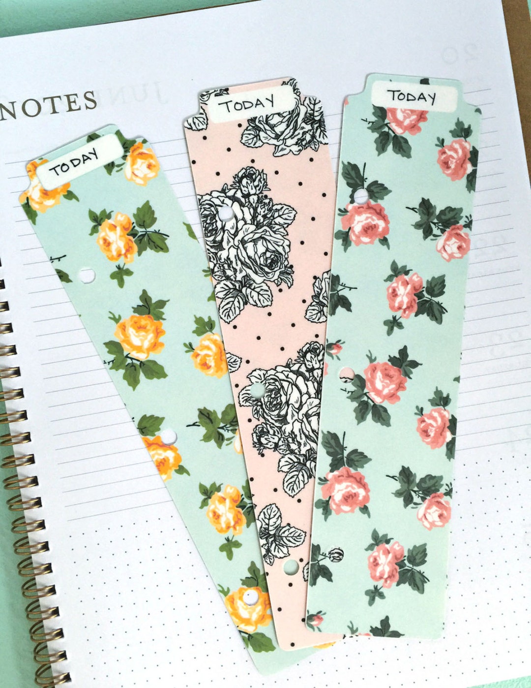 Printable FLORAL Planner Bookmark Set Digital File Instant Download