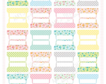 SMALL SIZE Printable Blank Planner File TABS - Digital File Instant Download- floral, polka dots, pastels Home Management