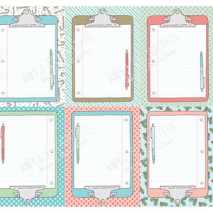 Printable Christmas Clipboard Journal Karten/Inserts-Digital File Instant Download- Planer Inserts, Pocket Notes, Project Life, Tags