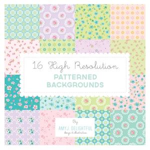 Amy J. PATTERNED BACKGROUND set in Pastels- digital papers