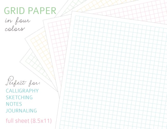 printable grid paper digital file instant download pdf etsy