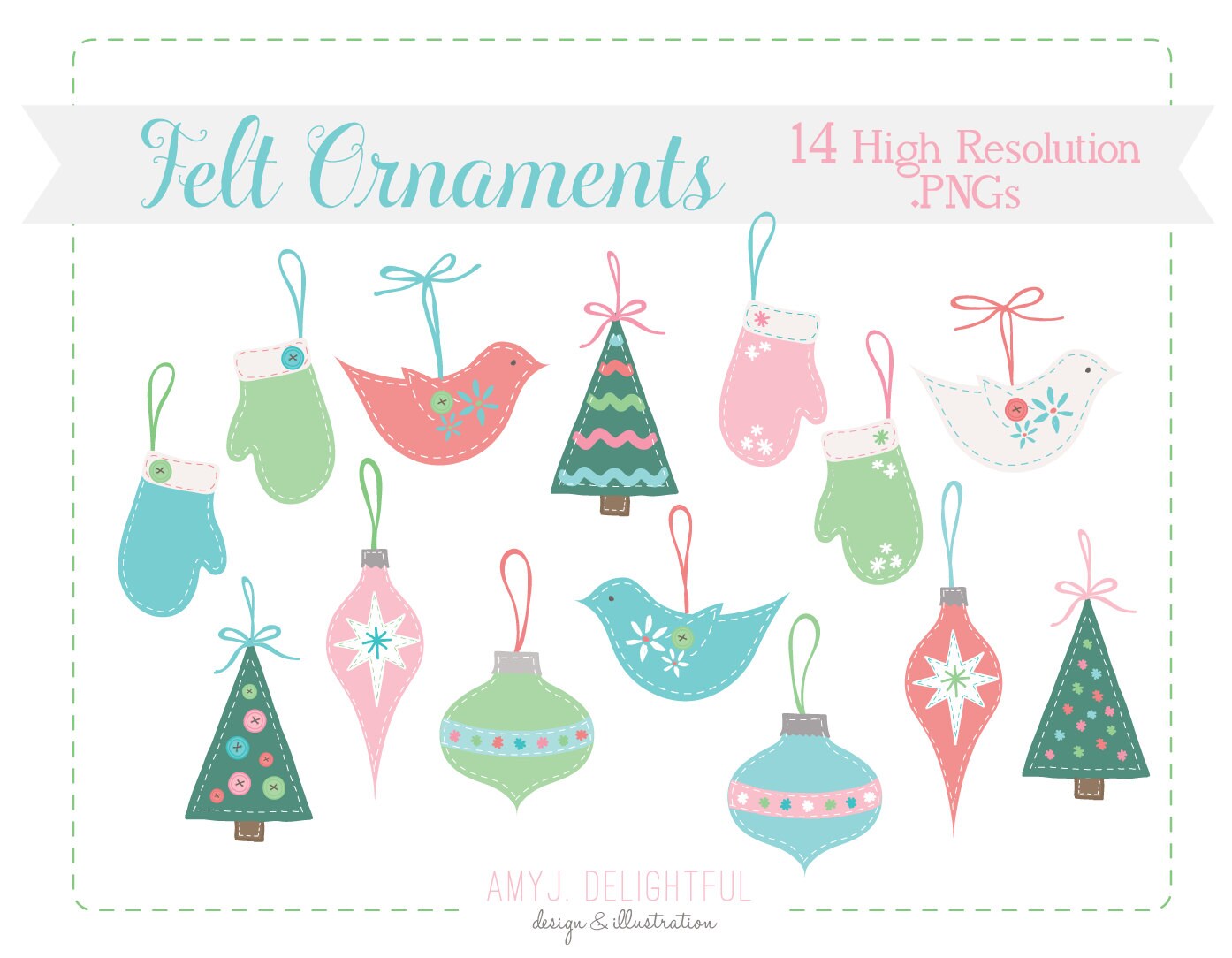 Pastel christmas ornaments deals