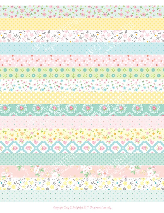 Printable Pastel Washi Tape Pastel Tape Pastel Washi Printable