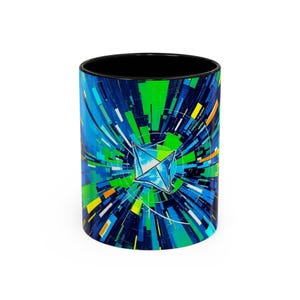 Crazy Color Accent Mug, Unique Coffee Cup, Fun Tea Mug, Vibrant Design Kitchen Décor Gift, Colorful Ceramic Drinkware