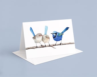 Splendid Fairy-wren Gift Card Australian Bird Art Watercolour Print