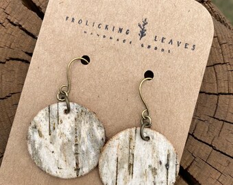 Birch Bark Earrings Brushed Sterling Silver