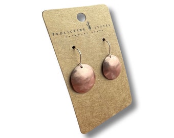 Inverted Copper Bowl Earrings with Sterling Ear Wires