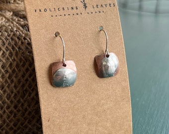 Copper and Sterling Silver Earrings