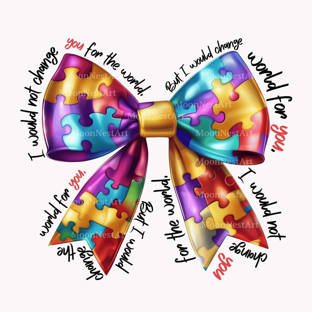 Autism Awareness Mama Bow PNG SVG, Retro Puzzle Piece Mom Design ...