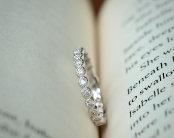 2.5 mm Cubic Zirconia Eternity Band – Minimal Stackable Sterling Silver Ring