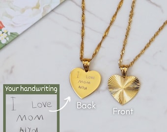 Personalized 18K Gold Plated Heart Pendant Necklace, Stainless Steel