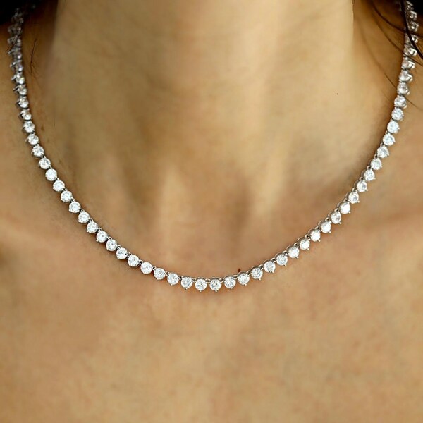 4 mm 5A CZ tennisketting – gerhodineerd sterlingzilver, hypoallergeen
