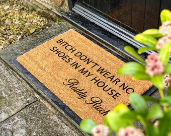 No Shoes in My House Doormat, Funny Doormat, Bold Welcome Mat, Sassy Entryway Rug, House Rules Mat, Gift for Friends, Rap Lyrics Doormat