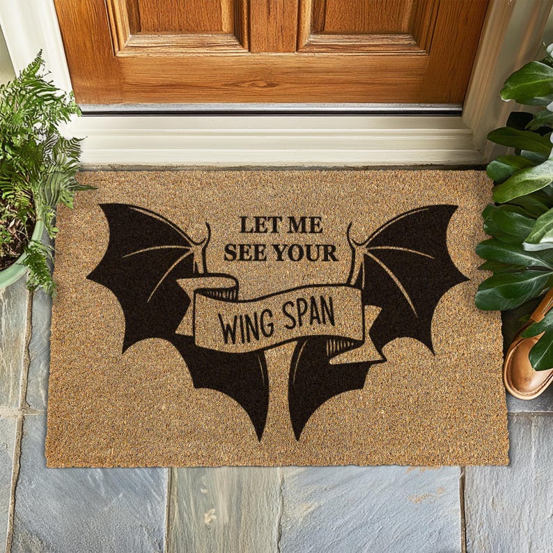 ACOTAR Door Mat, Night Court Inspired Doormat, Modern Fantasy Home Decor, Velaris Book Gift, Coir Entryway Mat, Rhysand Merch Home Decor image 1