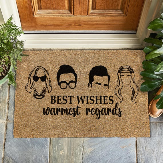 Best Wishes Warmest Regards, Schitt's Creek, Schitts Creek Doormat, David And Alexis Rose, TV Fandom Door Mat, Funny Housewarming Welcome