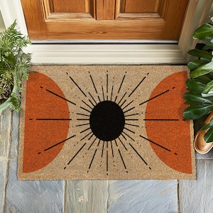 Mid Century Modern Doormat, Aesthetic Welcome Mat, Elegant Entry Rug, Minimalist Front Door Decor, Housewarming Gift, Cozy Home Touch