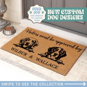 Doit être approuvé par le chien - paillasson pour amoureux des chiens - paillasson de famille personnalisé pour chien - idées cadeaux chien pour les amoureux des chiens - paillasson de bienvenue pour chien