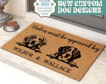Must Be Approved By The Dog Doormat - Dog Lover Doormat - Custom Family Dog Doormat - Dog Gift Ideas for Dog Lovers -  Dog Welcome Door Mat